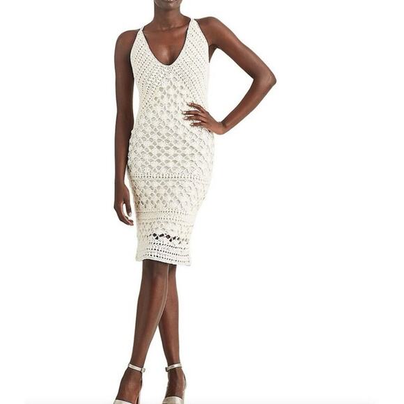 Ralph Lauren Collection Hand Crochet Sleeveless V-Neck Sweater Dress Silk Knit S - Picture 10 of 15